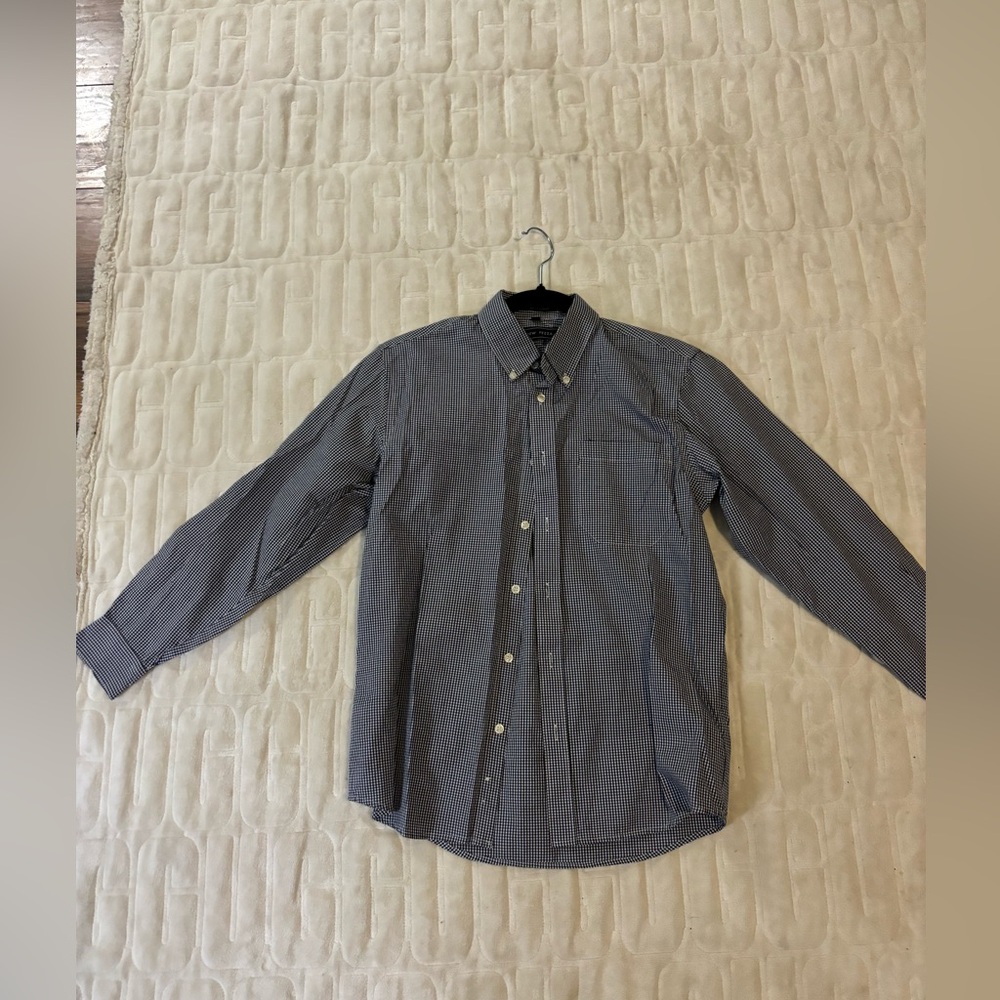 Andrew Fezza Boys Navy and White Dress Shirt Boys Size 14